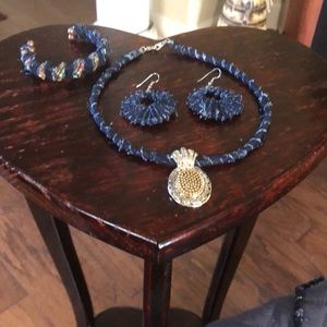 Handmade Denim Jewelry Set